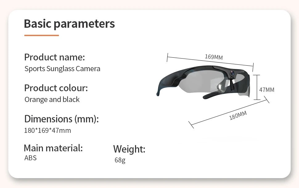 SportCam Glasses Estilo deportivo y moderno